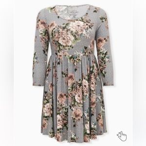 NWT Floral Grey Skater Dress